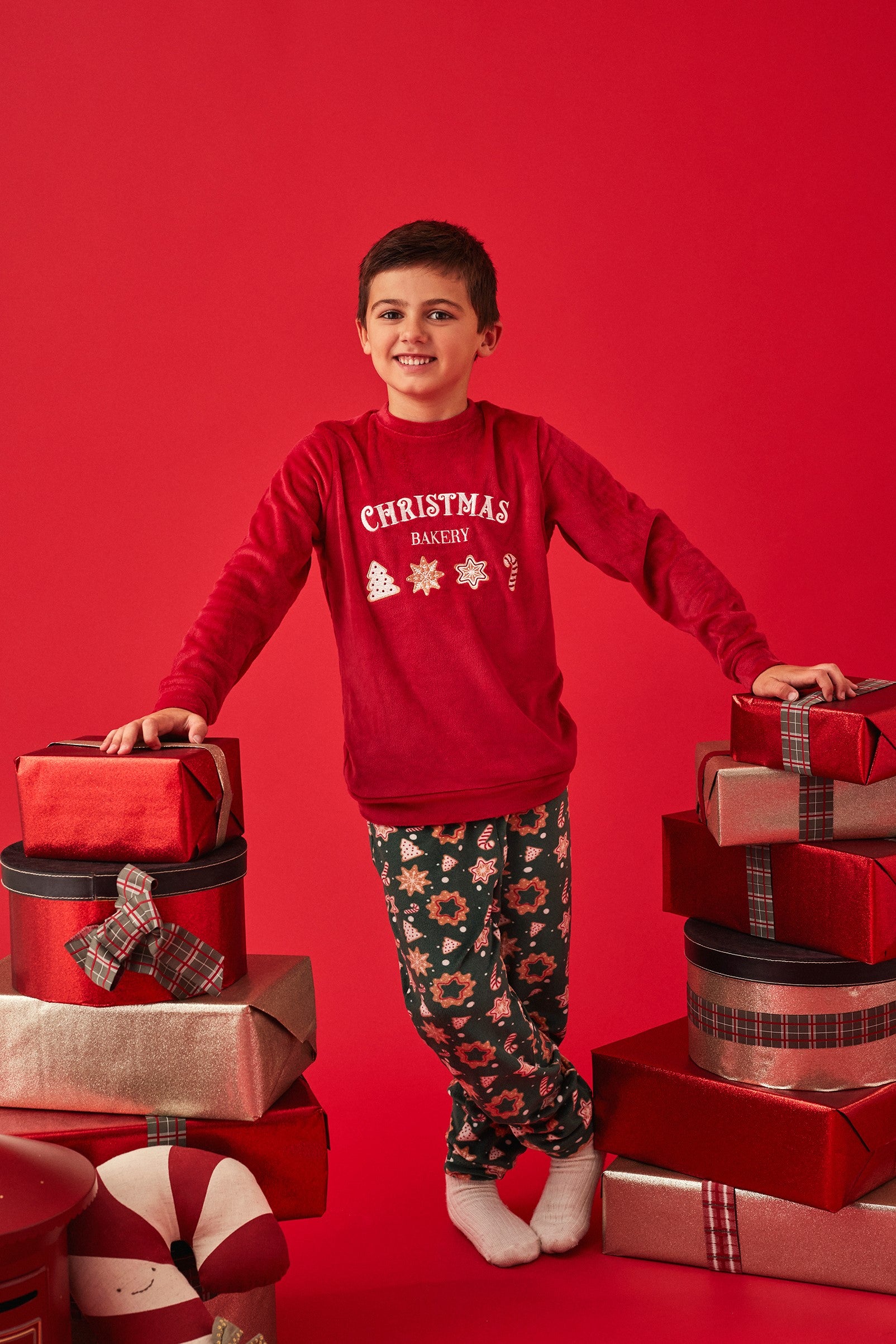 Pijama navideño infantil pantalón largo N20828