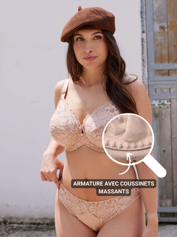 Sujetador con aros FIDJI copas FGH Praline