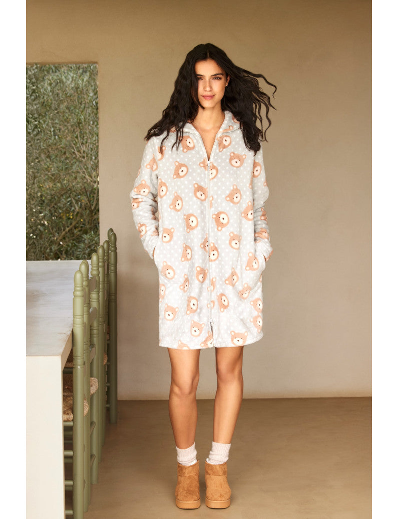 Bata con Cremallera de Doble Apertura Tejido 20604