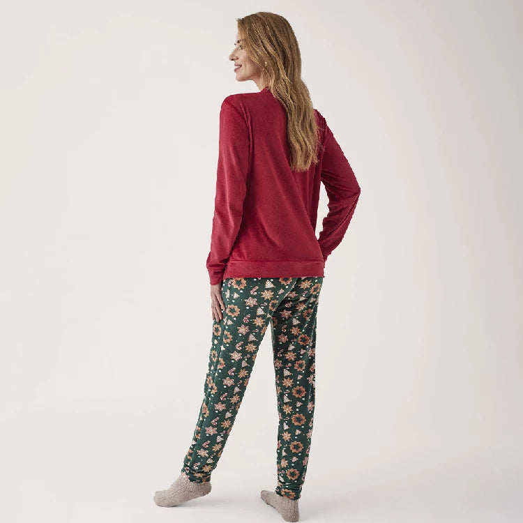 Pijama navideño pantalón largo puño N20822