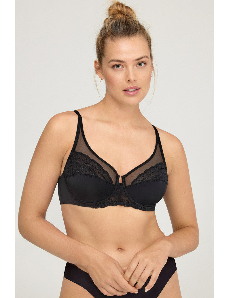 SUJETADOR FORRADO CON AROS REALIZADO EN MICROFIBRA COMBINADA CON ENCAJE Y TULW1891